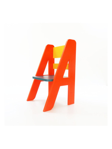 Детско столче с букви МДФ Многоцветно