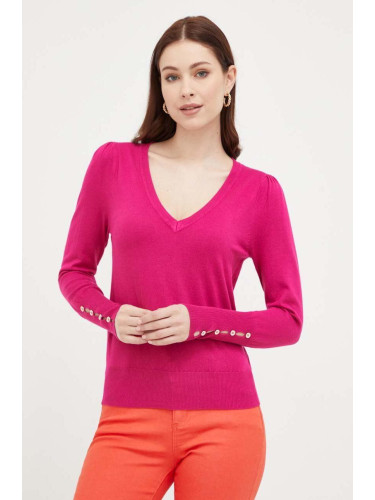 Пуловер Morgan MGRISA дамски в розово от лека материя