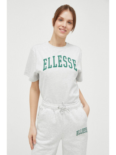 Памучна тениска Ellesse в сиво