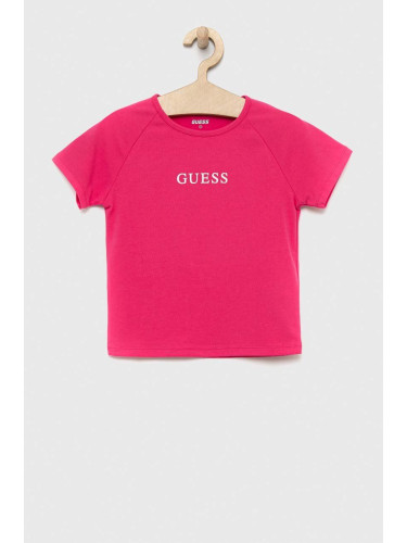 Детска тениска Guess в розово