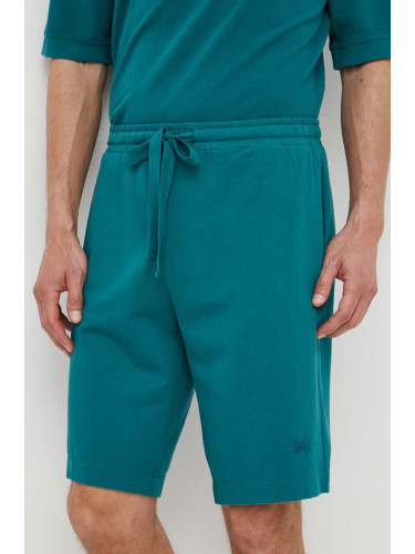 Памучен къс панталон United Colors of Benetton в зелено