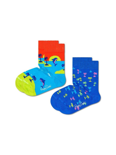 Детски чорапи Happy Socks Kids Sunset (2 чифта) в синьо