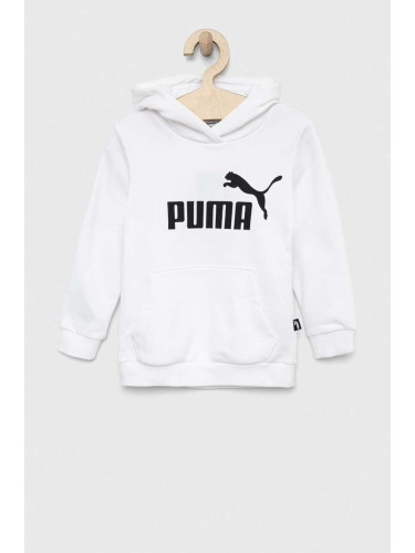 Детски суичър Puma ESS Logo Hoodie TR G в бяло с качулка с принт