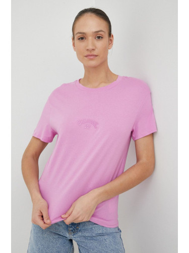 Памучна тениска Billabong в розово