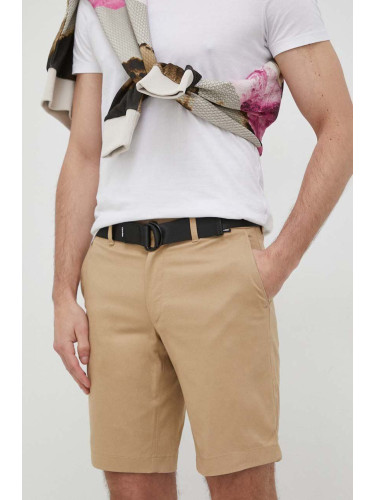 Къс панталон Calvin Klein в бежово K10K111788