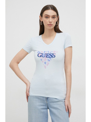 Тениска Guess в синьо