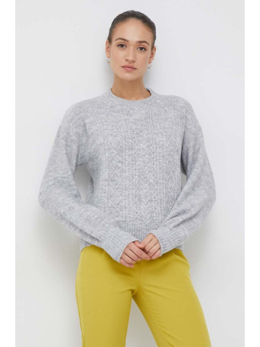 Пуловер GAP дамски в сиво от лека материя