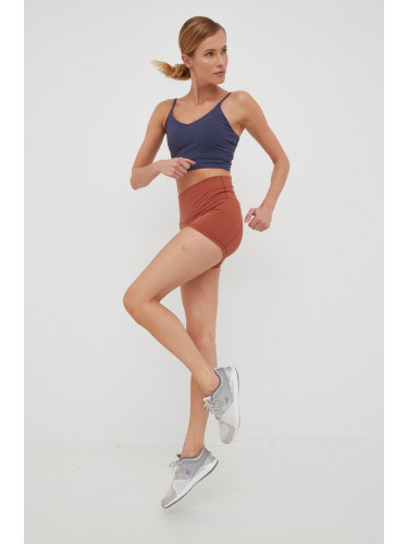 Къс панталон за йога JOYINME Rise в кафяво с изчистен дизайн със стандартна талия