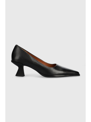 Кожени обувки с дебел ток Vagabond Shoemakers TILLY в черно с нисък ток 5518.001.20