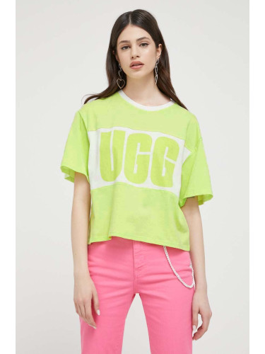 Памучна тениска UGG в зелено