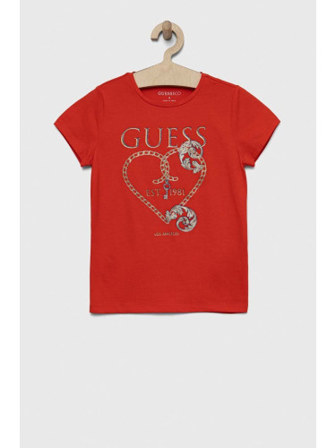 Детска тениска Guess в червено