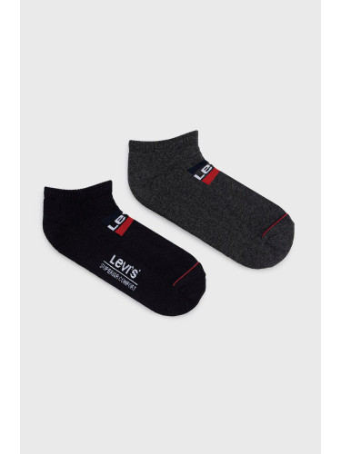 Чорапи Levi's (2-pack) мъжки в черно