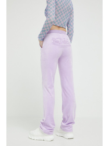 Спортен панталон Von Dutch в лилаво с апликация