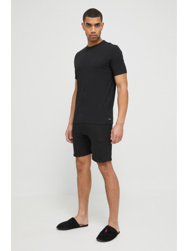 Пижама Calvin Klein Underwear мъжка в черно с изчистен дизайн 000NM2428E