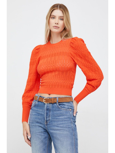 Пуловер Desigual дамски в оранжево от лека материя