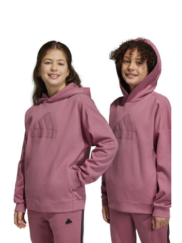 Детски суичър adidas U FI в розово с принт