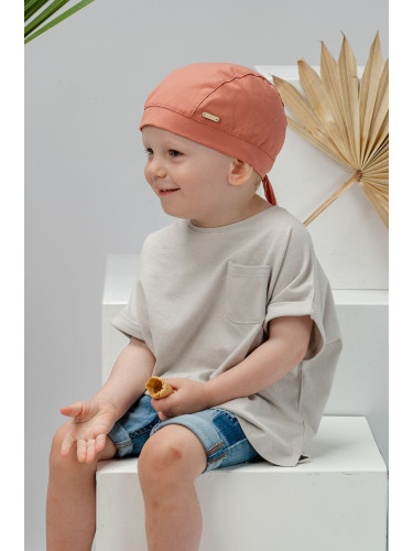 Детска шапка Jamiks в розово с фина плетка