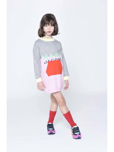 Детска памучна рокля Marc Jacobs къс модел със стандартна кройка