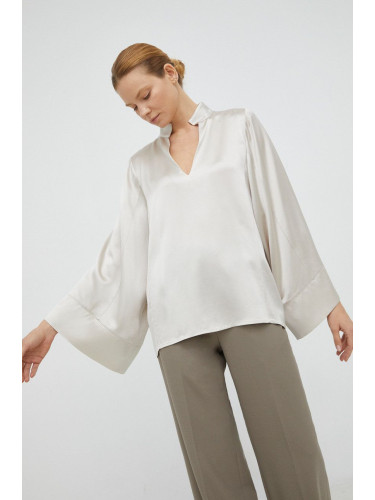 Блуза By Malene Birger Lomaria в бежово с изчистен дизайн