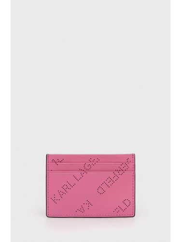Калъф за карти Karl Lagerfeld дамски в розово