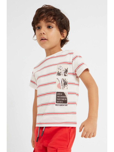 Детска памучна тениска Mayoral в червено с десен