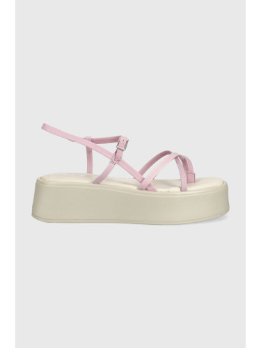 Кожени сандали Vagabond Shoemakers Courtney в розово с платформа