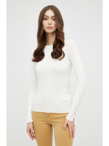 Пуловер Guess ELINOR дамски в бяло от лека материя W2YR30 Z2V62