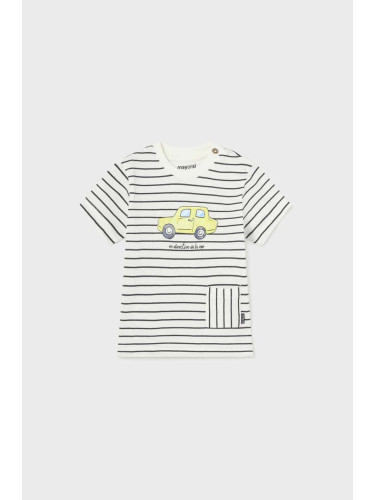 Бебешка памучна тениска Mayoral в жълто с десен
