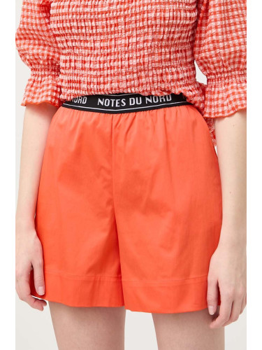 Къс панталон Notes du Nord в оранжево с изчистен дизайн с висока талия