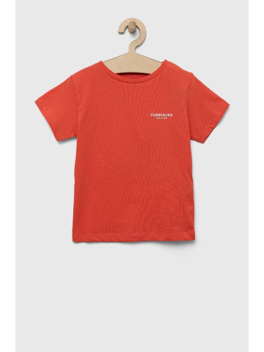 Детска памучна тениска zippy в оранжево с принт