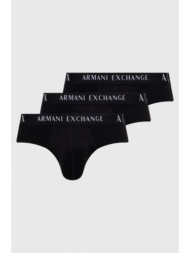 Слипове Armani Exchange (3 броя) в черно