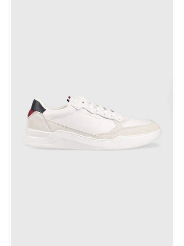 Кожени маратонки Tommy Hilfiger FM0FM04358 ELEVATED CUPSOLE LEATHER MIX в бяло