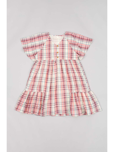 Детска памучна рокля zippy къс модел със стандартна кройка
