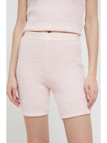 Късо долнище на пижама Calvin Klein Underwear дамско в розово