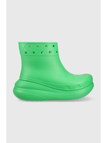 Гумени ботуши Crocs Classic Crush Rain Boot в зелено 207946