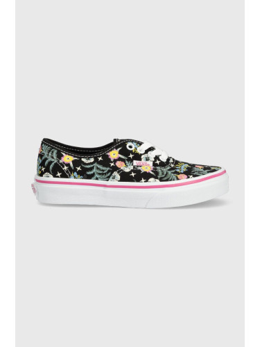 Детски ниски кецове Vans UY Authentic FLRL BLACK в черно