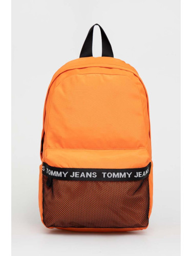 Раница Tommy Jeans в оранжево голям размер с принт