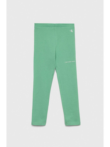 Детски клин Calvin Klein Jeans в зелено с принт