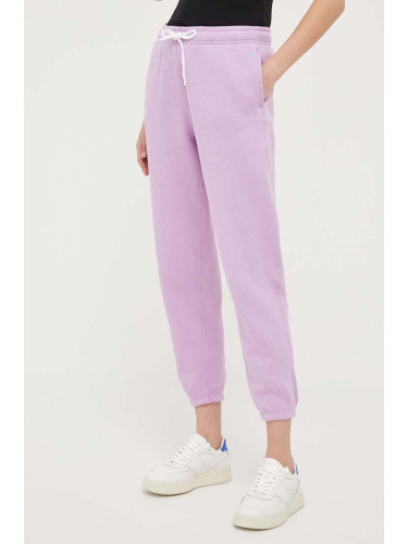 Спортен панталон Polo Ralph Lauren в лилаво с изчистен дизайн 211891560