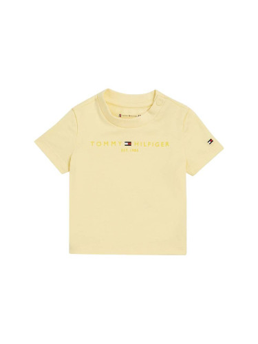Бебешка тениска Tommy Hilfiger в жълто с принт