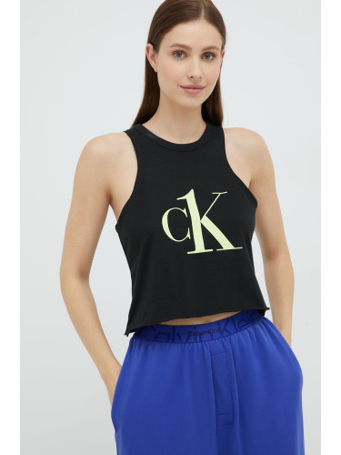 Памучен пижамен топ Calvin Klein Underwear в черно