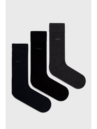 Чорапи BOSS (3 чифта) в черно 50469839