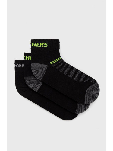 Чорапи Skechers (3 чифта) в черно