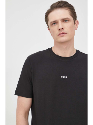 Тениска BOSS BOSS ORANGE в черно с изчистен дизайн 50473278