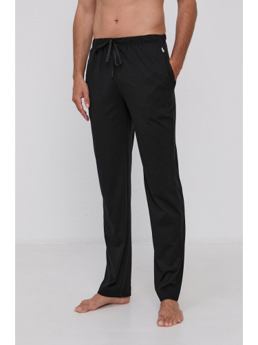 Долнище на пижама Polo Ralph Lauren мъжко в черно с изчистен дизайн 714844762001