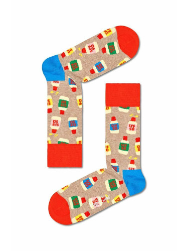 Чорапи Happy Socks Light Brown в бежово