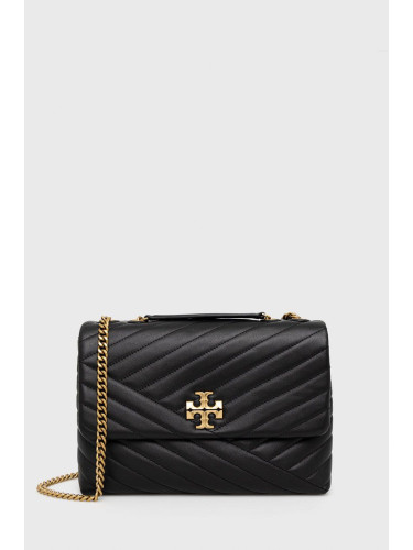 Кожена чанта Tory Burch Kira Chevron в черно 90446.001