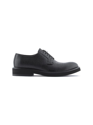 Кожени половинки обувки Emporio Armani в черно