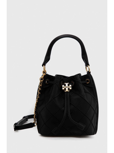 Кожена чанта Tory Burch Fleming Soft в черно 142565.001