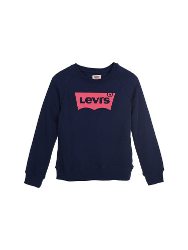 Детски суичър Levi's в тъмносиньо с принт